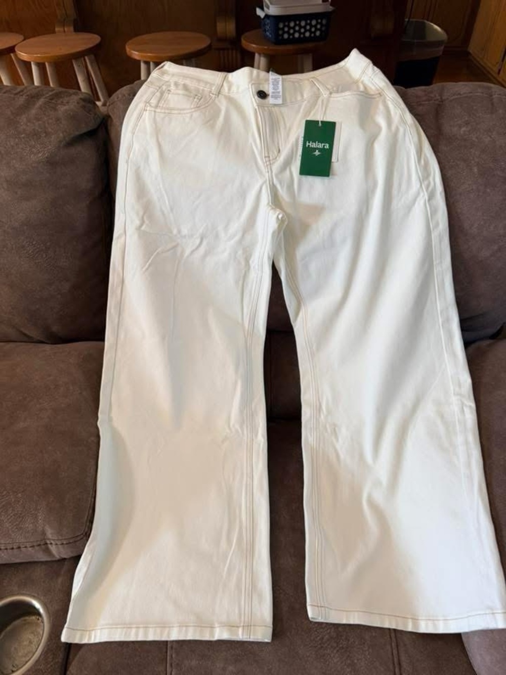 HALARA White Wide-Leg Pants